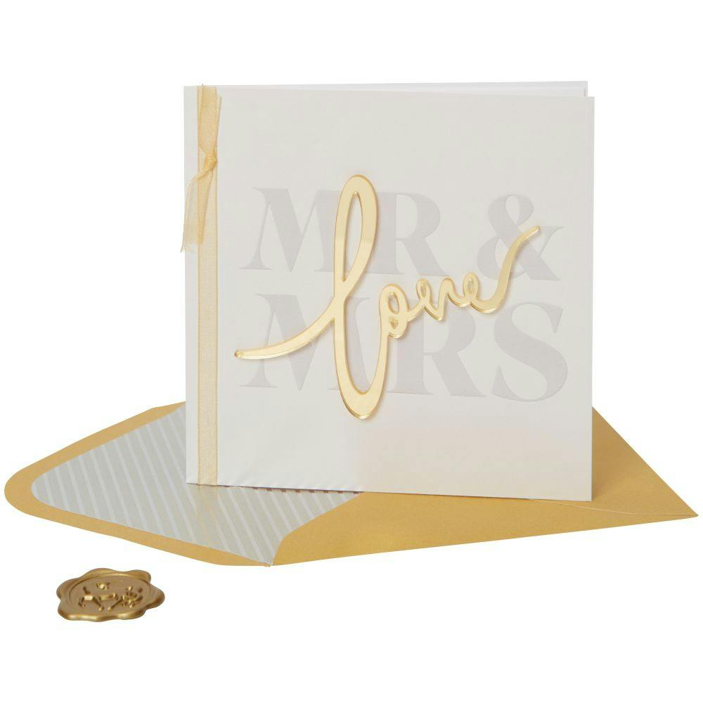 Mr &amp; Mrs Feature Lettering Wedding Card Sixth Alternate Image width=&quot;1000&quot; height=&quot;1000&quot;