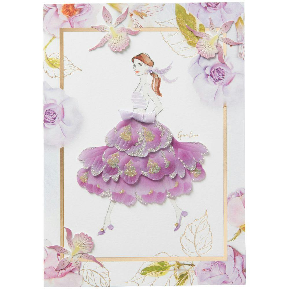Violet Dress Girl Birthday Card First Alternate Image width=&quot;1000&quot; height=&quot;1000&quot;