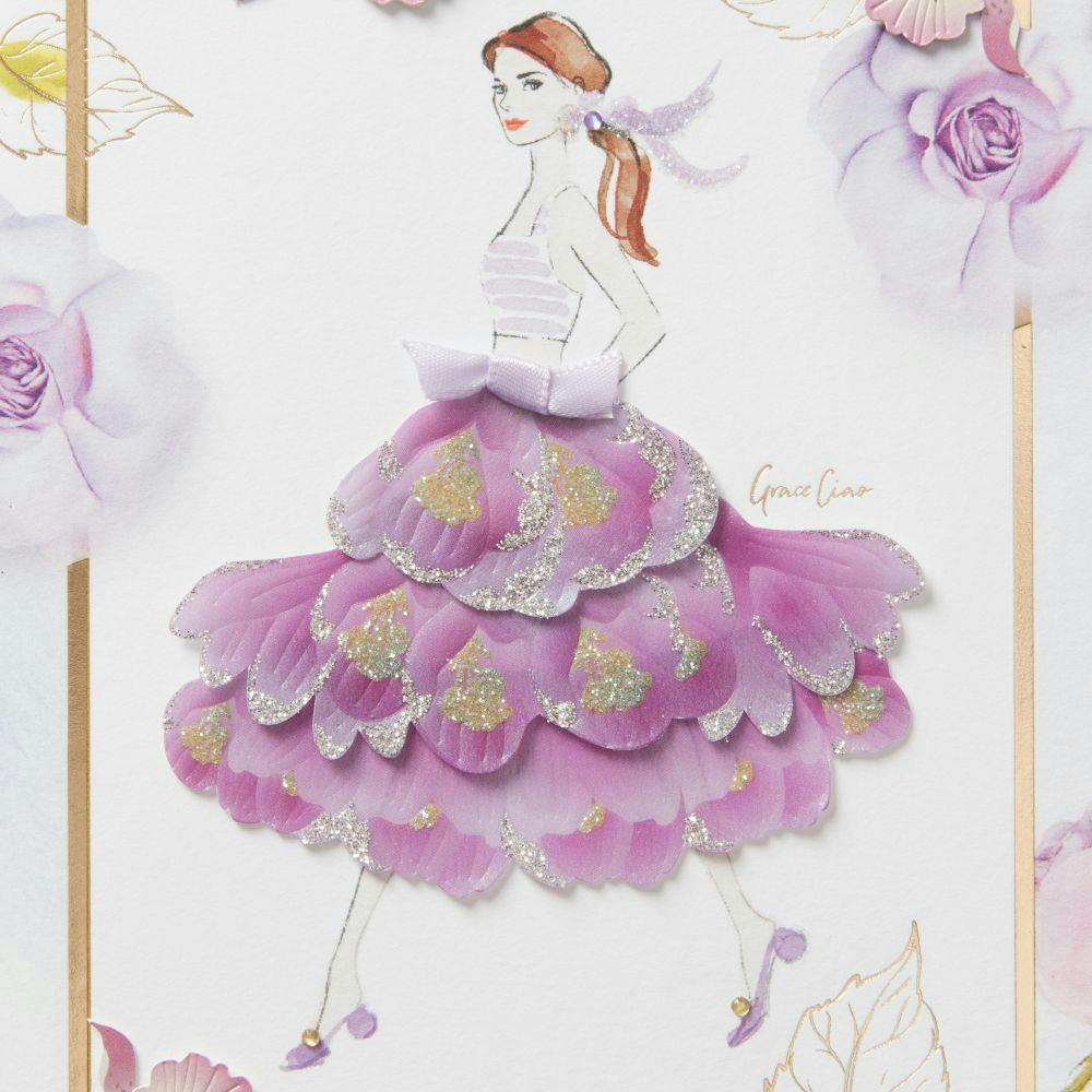 Violet Dress Girl Birthday Card Third Alternate Image width=&quot;1000&quot; height=&quot;1000&quot;