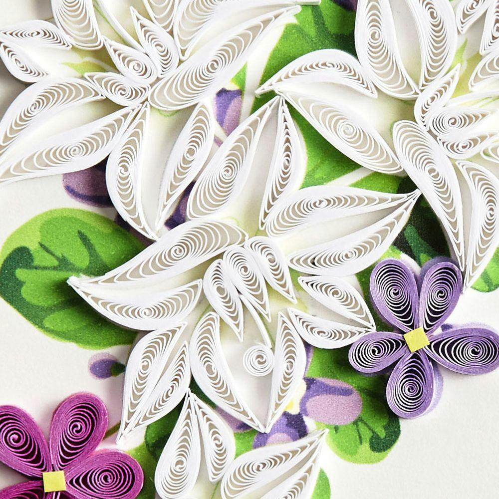 Flowers Lilac and White Quilling Sympathy Card Fourth Alternate Image width=&quot;1000&quot; height=&quot;1000&quot;