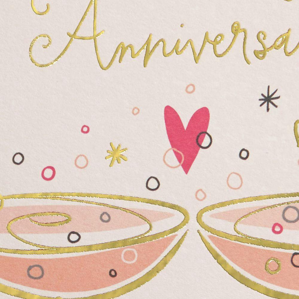 Two Champagne Glasses Anniversary Card Fifth Alternate Image width=&quot;1000&quot; height=&quot;1000&quot;