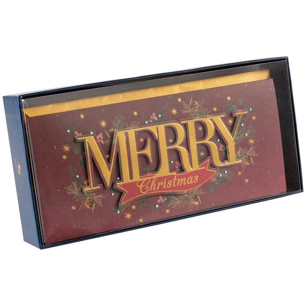 Merry Lettering 8 Count Boxed Christmas Cards Fifth Alternate Image width=&quot;1000&quot; height=&quot;1000&quot;