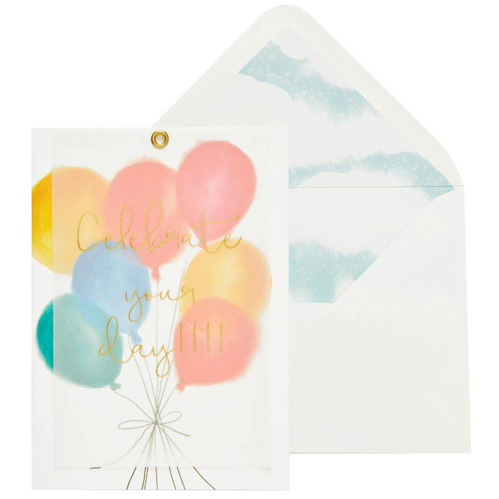 Balloons and Vellum Birthday Card Main Product Image width=&quot;1000&quot; height=&quot;1000&quot;