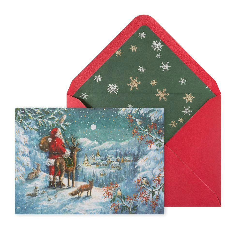 Santa Overlooking Village 8 Count Boxed Christmas Cards Main Product Image width=&quot;1000&quot; height=&quot;1000&quot;