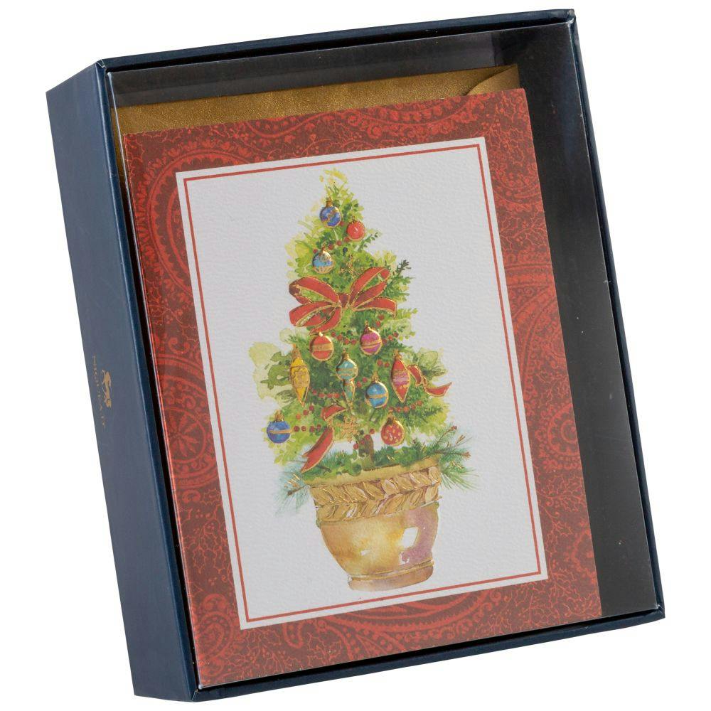 Topiary Tree 10 Count Boxed Christmas Cards Fifth Alternate Image width=&quot;1000&quot; height=&quot;1000&quot;
