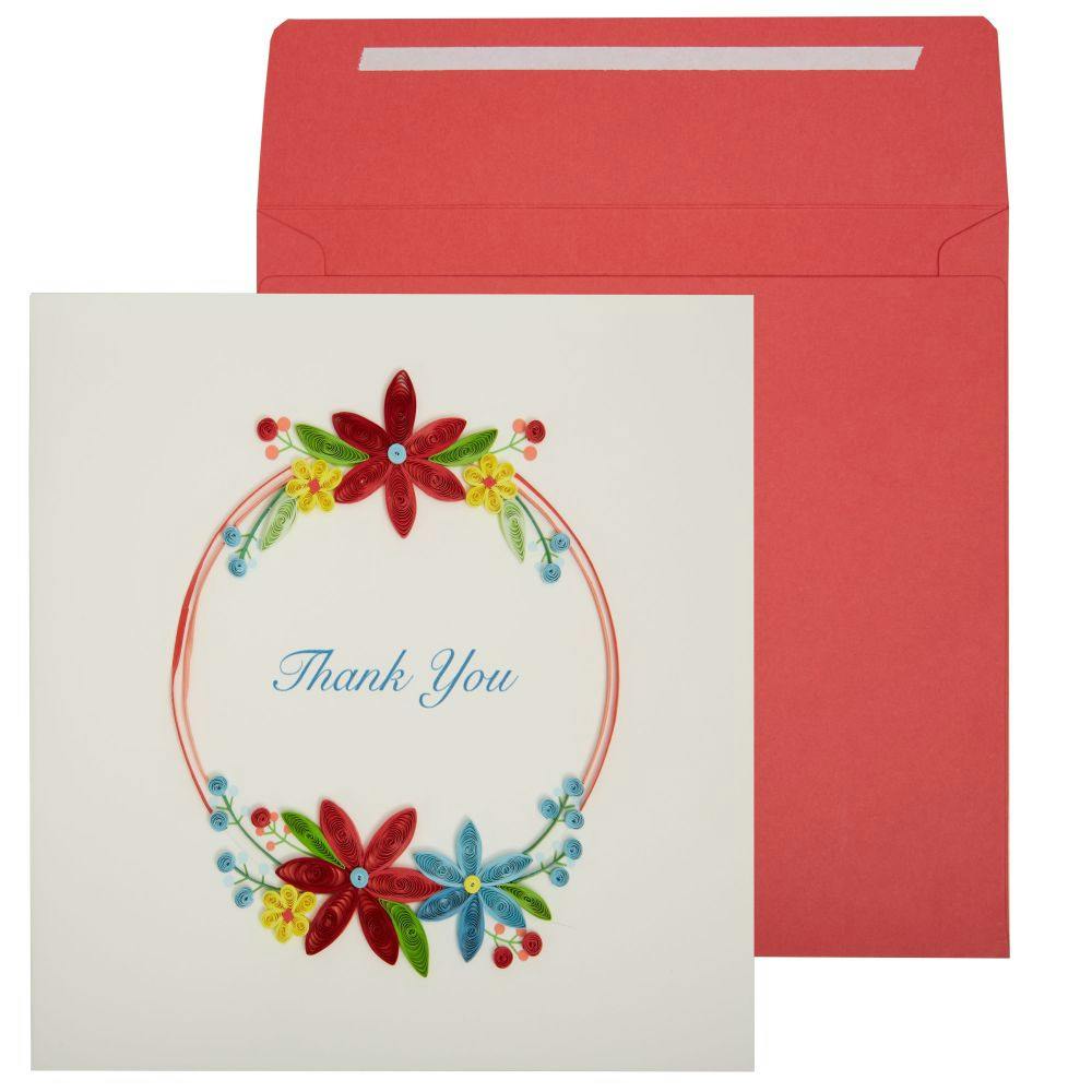 Floral TY Wreath Thank You Card Main Product Image width=&quot;1000&quot; height=&quot;1000&quot;