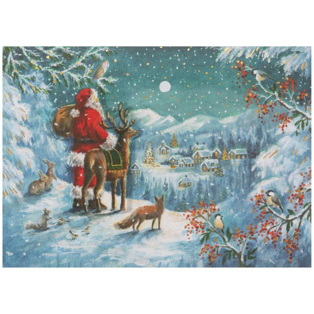 Santa Overlooking Village 8 Count Boxed Christmas Cards First Alternate Image width=&quot;1000&quot; height=&quot;1000&quot;