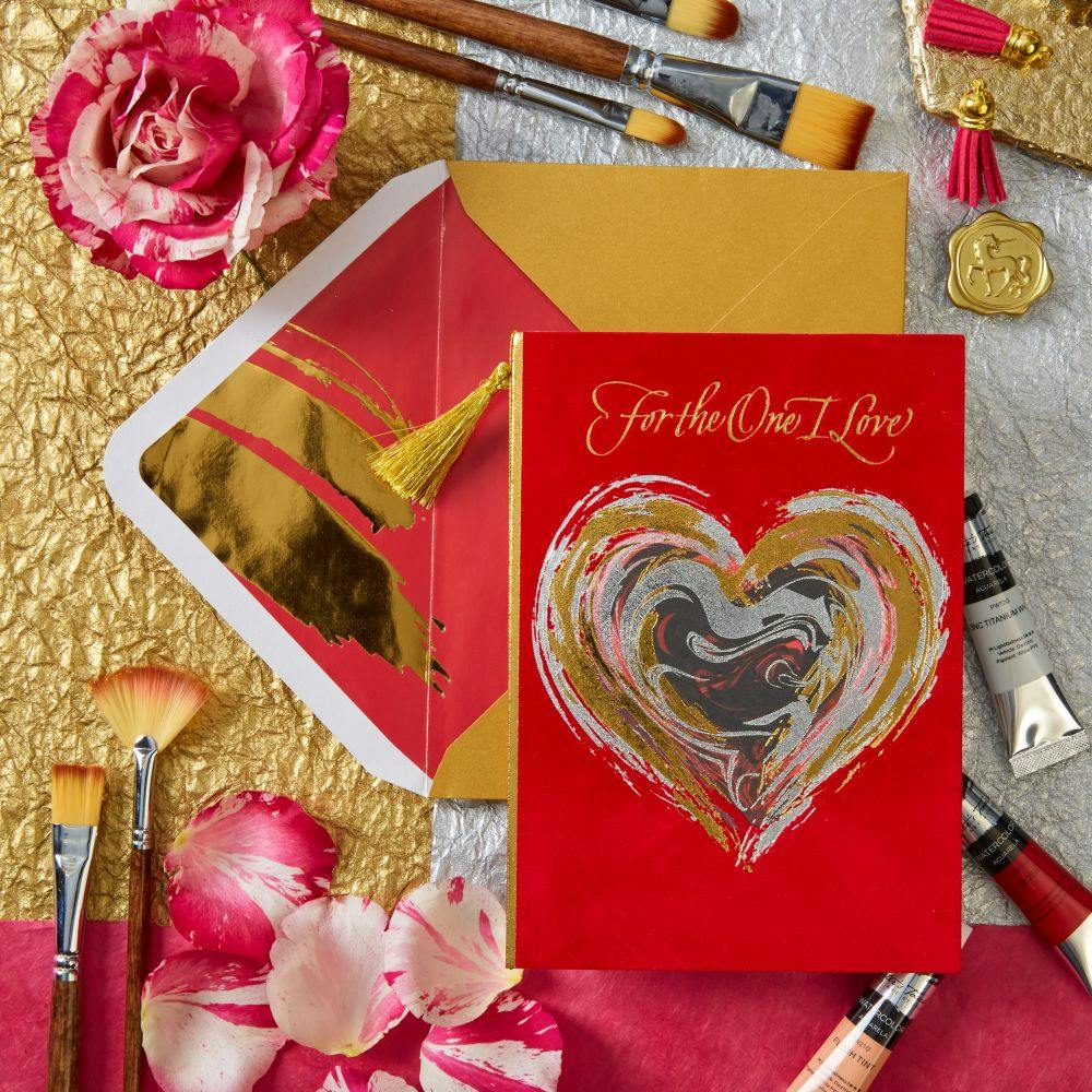 Marbleized Heart Valentine&#39;s Day Card Seventh Alternate Image width=&quot;1000&quot; height=&quot;1000&quot;