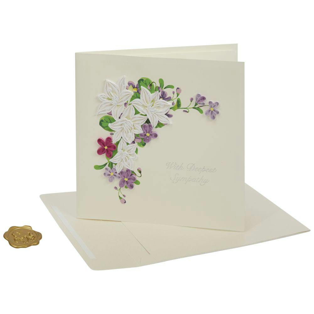 Flowers Lilac and White Quilling Sympathy Card Seventh Alternate Image width=&quot;1000&quot; height=&quot;1000&quot;