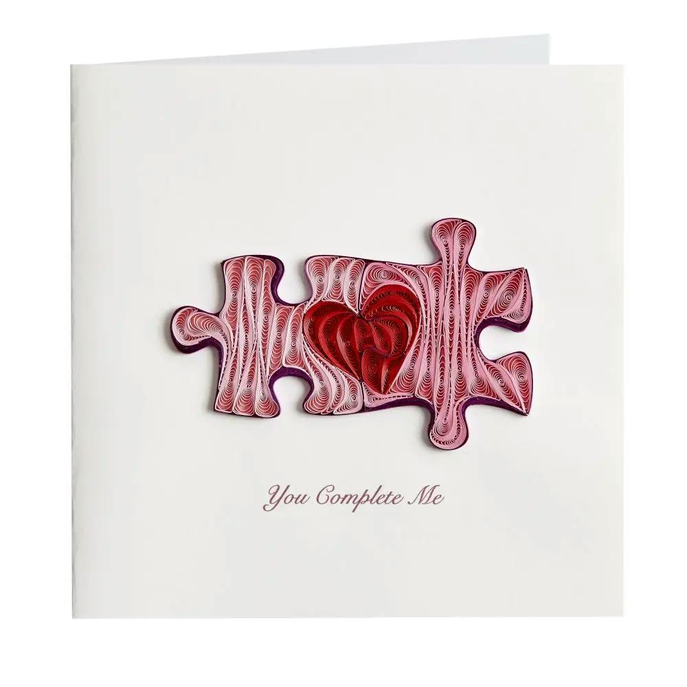 Puzzle Pieces Quilling Anniversary Card alternate