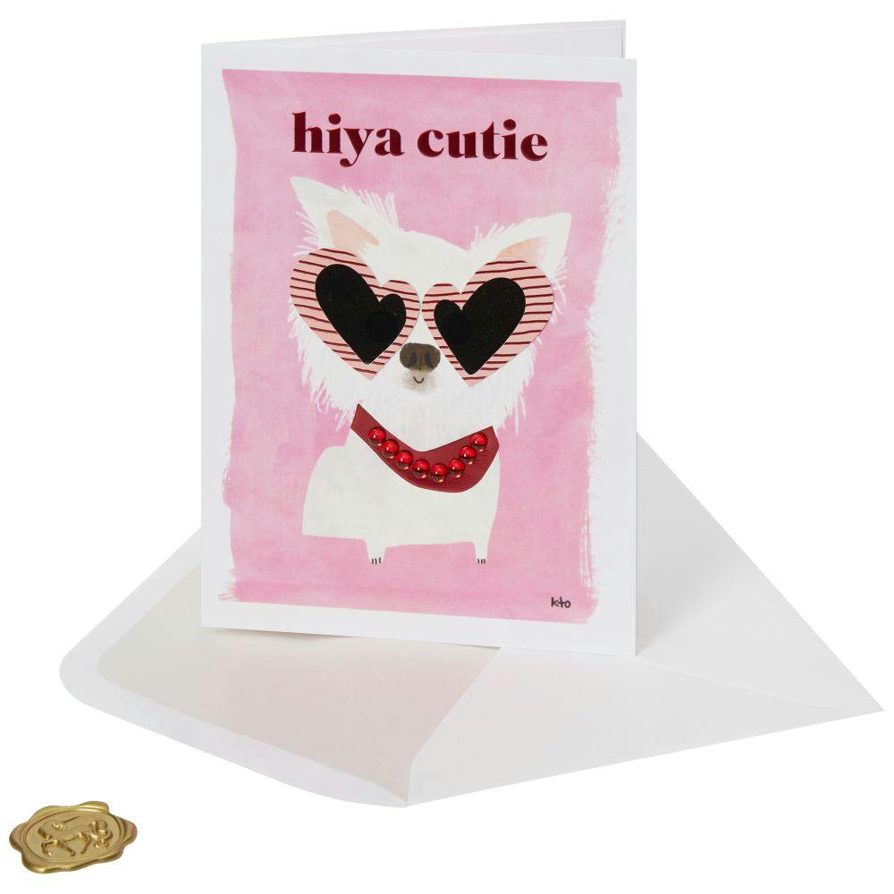 Cute Dog In Sunglasses Valentine&#39;s Day Card Sixth Alternate Image width=&quot;1000&quot; height=&quot;1000&quot;