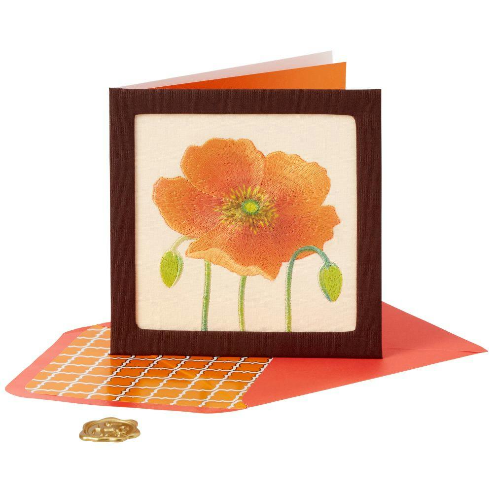 Embroidered Poppy Blank Card 7th Product Detail  Image width=&quot;1000&quot; height=&quot;1000&quot;