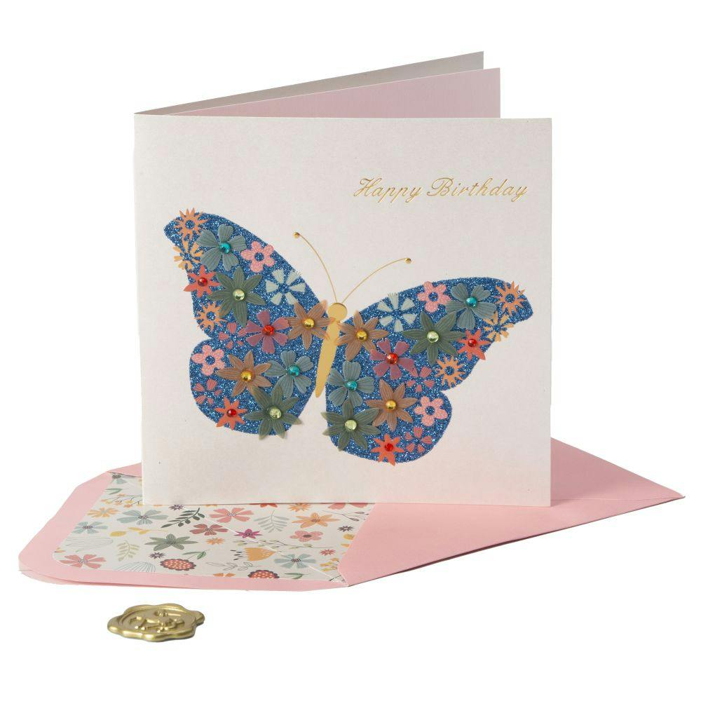 Flowers Butterfly Birthday Card Seventh Alternate Image width=&quot;1000&quot; height=&quot;1000&quot;