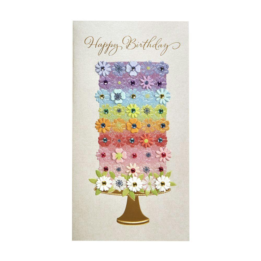 Tiered Flower Cake Birthday Card First Alternate Image width=&quot;1000&quot; height=&quot;1000&quot;
