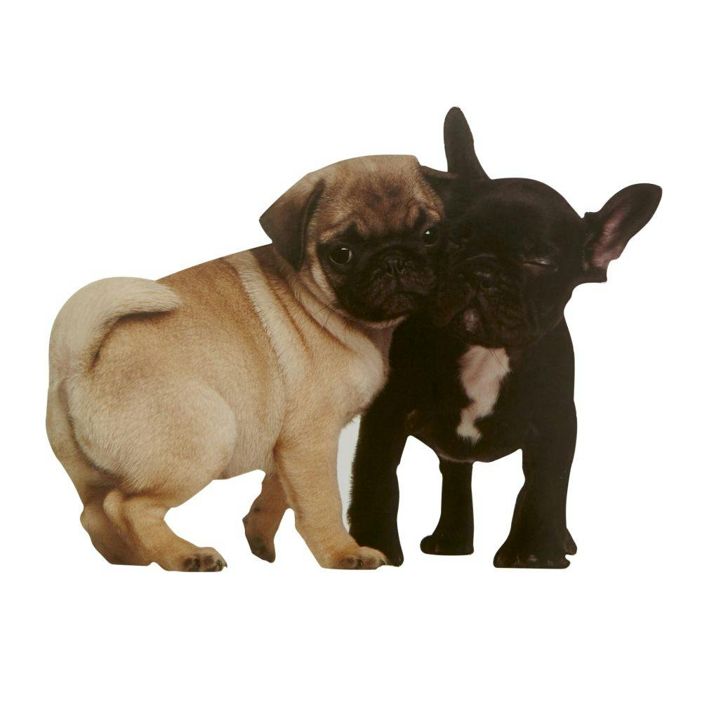 Die Cut Two Dogs (Pug &amp; Frenchie) Anniversary Card First Alternate Image width=&quot;1000&quot; height=&quot;1000&quot;