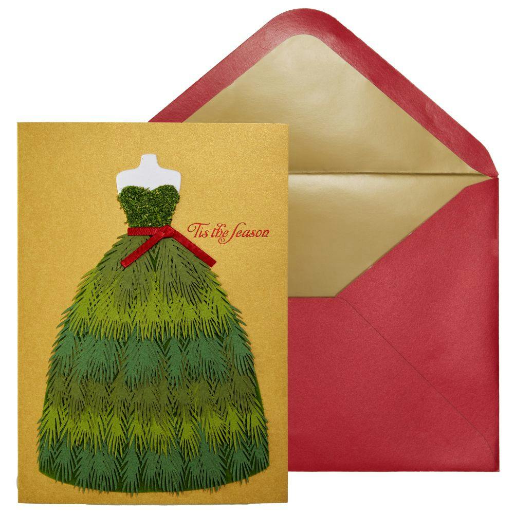 Pine Bough Dress Christmas Card Main Product Image width=&quot;1000&quot; height=&quot;1000&quot;