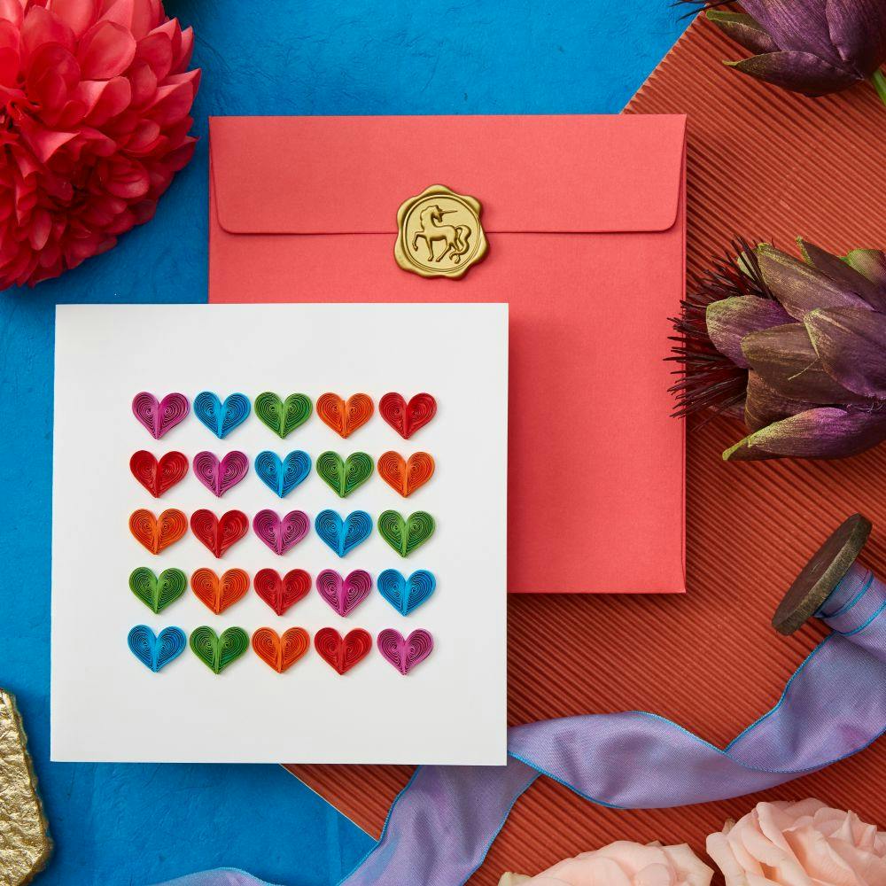 Rainbow Hearts Quilling Birthday Card Card Seventh Alternate Image width=&quot;1000&quot; height=&quot;1000&quot;