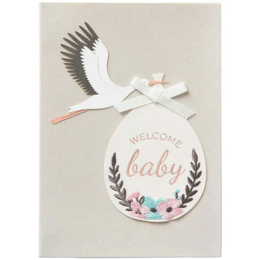 Stork and Bundle New Baby Card front
