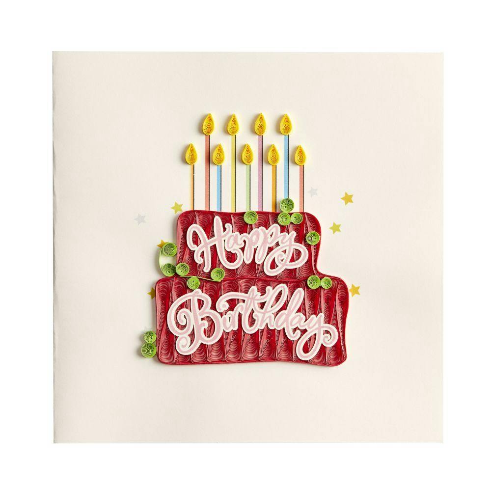 Red Cake Quilling Birthday Card First Alternate Image width=&quot;1000&quot; height=&quot;1000&quot;