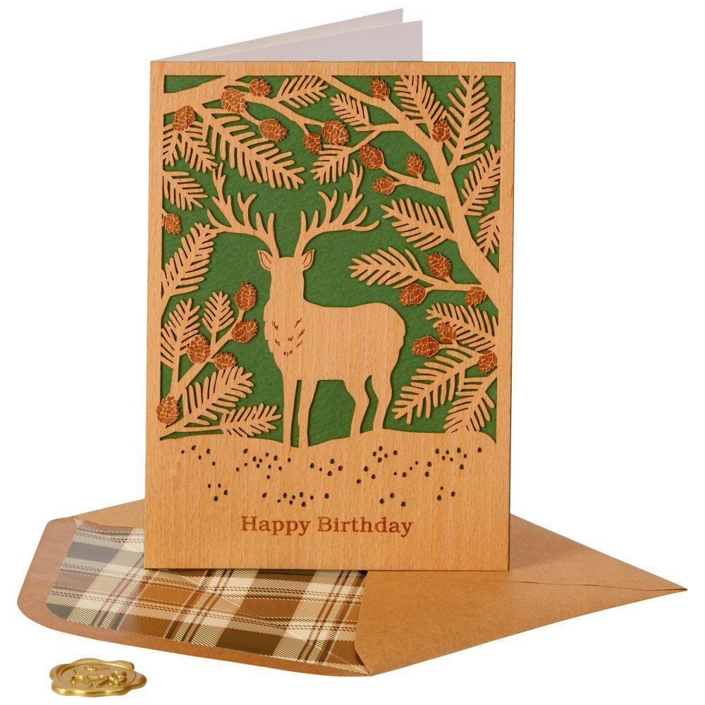 Wood Stag Birthday Card Seventh Alternate Image width=&quot;1000&quot; height=&quot;1000&quot;
