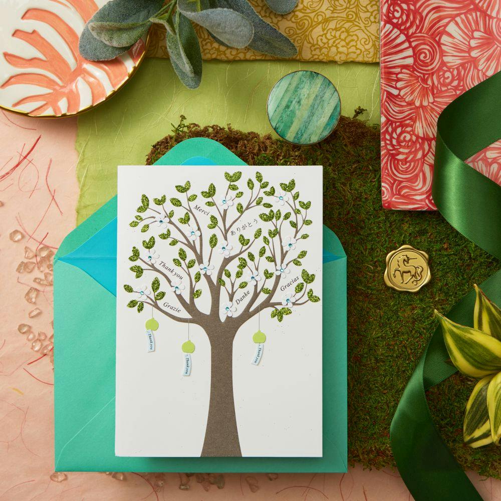 Glitter Tree Thank You Card Ninth Alternate Image width=&quot;1000&quot; height=&quot;1000&quot;