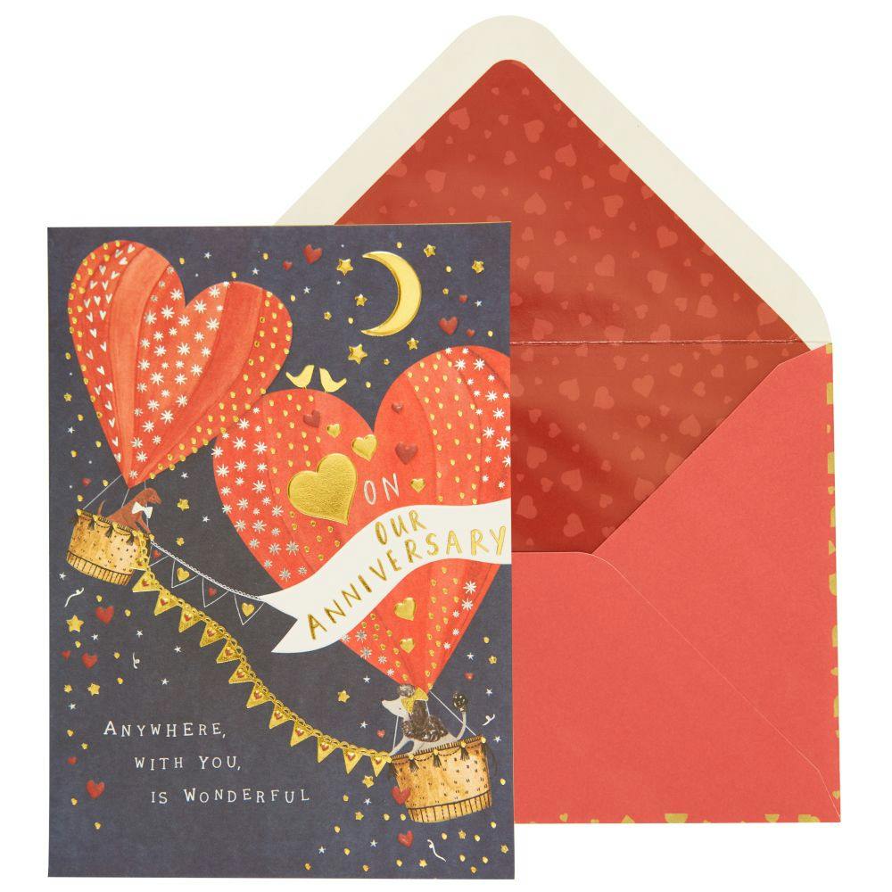 Heart Shaped Hot Air Balloon Anniversary Card Main Product Image width=&quot;1000&quot; height=&quot;1000&quot;