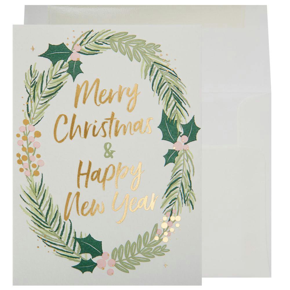 Feature Text In Wreath Christmas Card Sixth Alternate Image width=&quot;1000&quot; height=&quot;1000&quot;