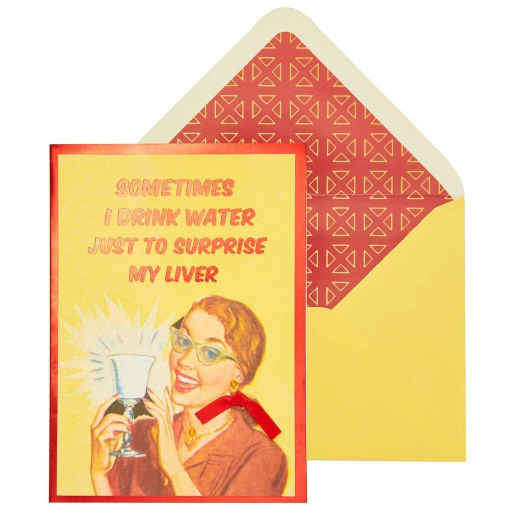 Vintage Woman with Glass of Water Friendship Card Main Product Image width=&quot;1000&quot; height=&quot;1000&quot;