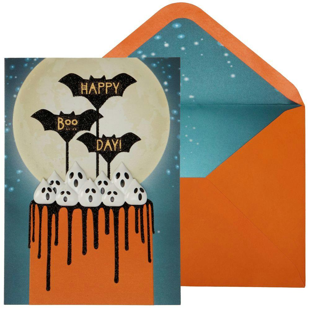 Ghost &amp; Bat Cake Halloween Card Main Product Image width=&quot;1000&quot; height=&quot;1000&quot;
