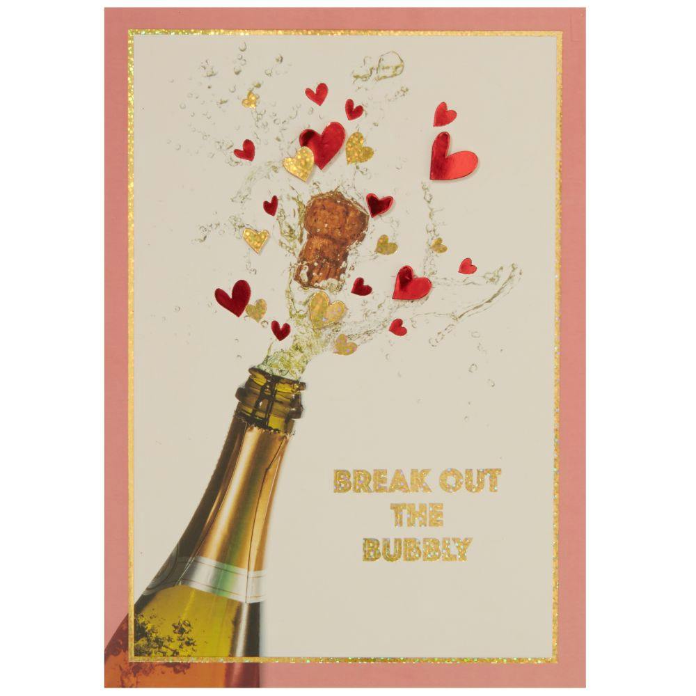 Champagne Bottle and Hearts Valentine&#39;s Day Card First Alternate Image width=&quot;1000&quot; height=&quot;1000&quot;
