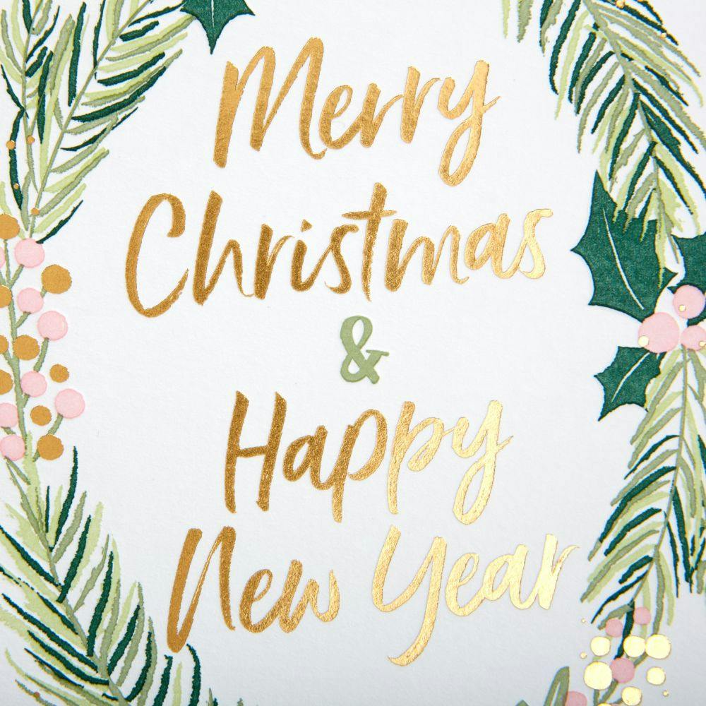 Feature Text In Wreath Christmas Card Fifth Alternate Image width=&quot;1000&quot; height=&quot;1000&quot;
