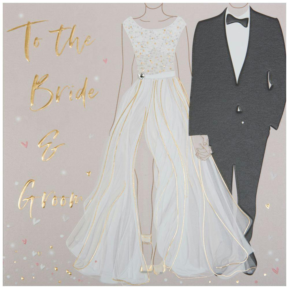 Bride &amp; Groom Outfits Wedding Card First Alternate Image width=&quot;1000&quot; height=&quot;1000&quot;