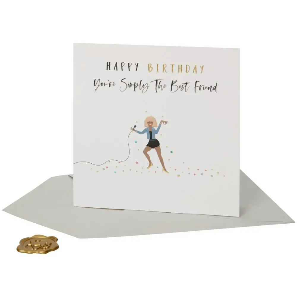 Simply Best Friend Singer Birthday Card 3D