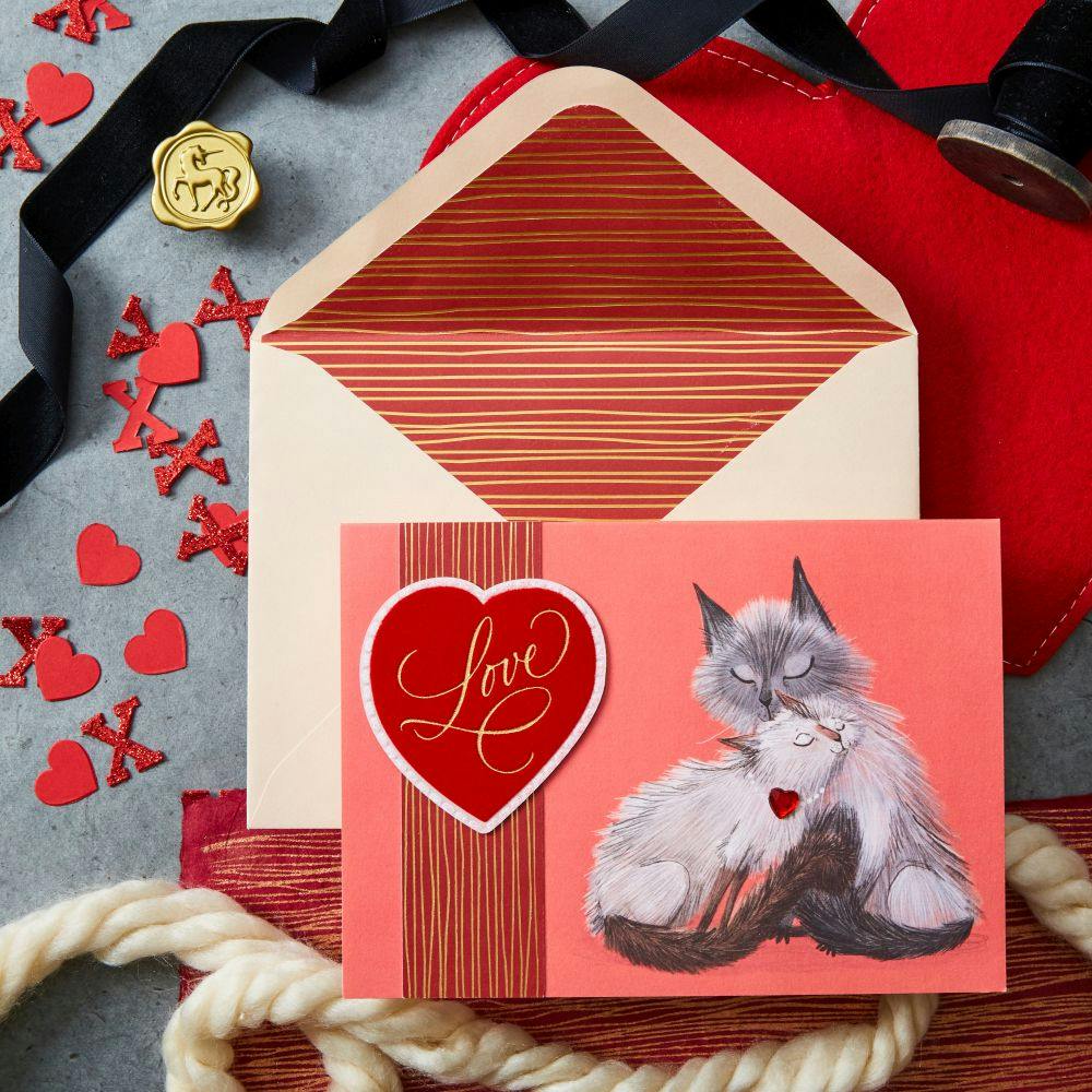 Two Cats Snuggling Valentine&#39;s Day Card Seventh Alternate Image width=&quot;1000&quot; height=&quot;1000&quot;