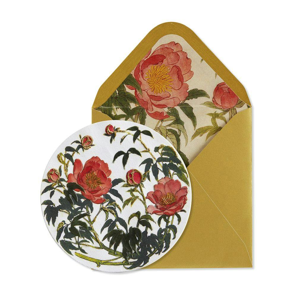 Orange Flowers with Gold Embroidery Get Well Card Main Product Image width=&quot;1000&quot; height=&quot;1000&quot;