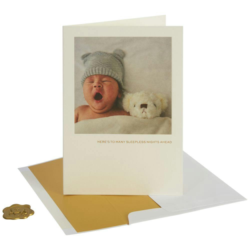 Yawning Baby New Baby Card Seventh Alternate Image width=&quot;1000&quot; height=&quot;1000&quot;