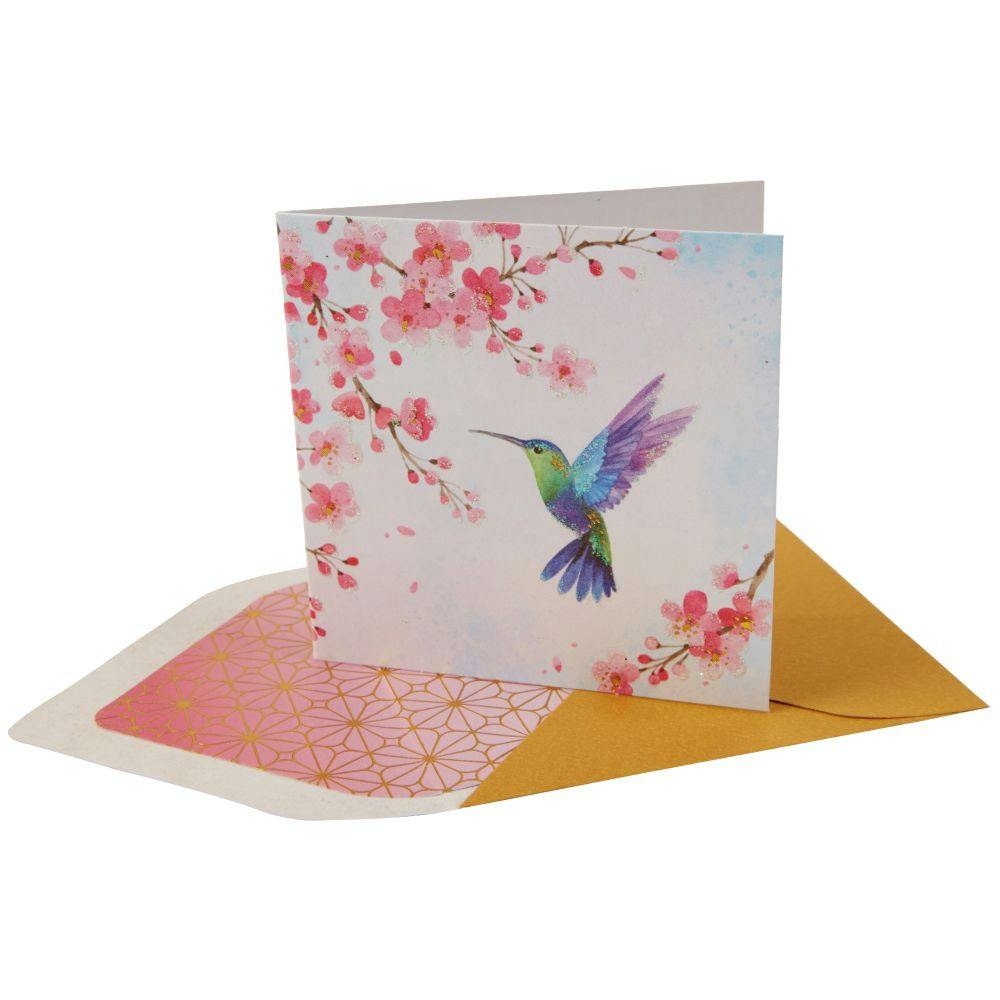 Hummingbird and Cherry Blossom Enclosure Card Fifth Alternate Image width=&quot;1000&quot; height=&quot;1000&quot;
