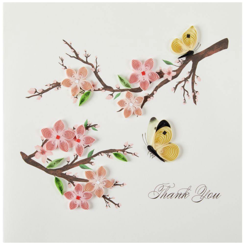 Cherry Blossom Quilling Thank You Card First Alternate Image width=&quot;1000&quot; height=&quot;1000&quot;