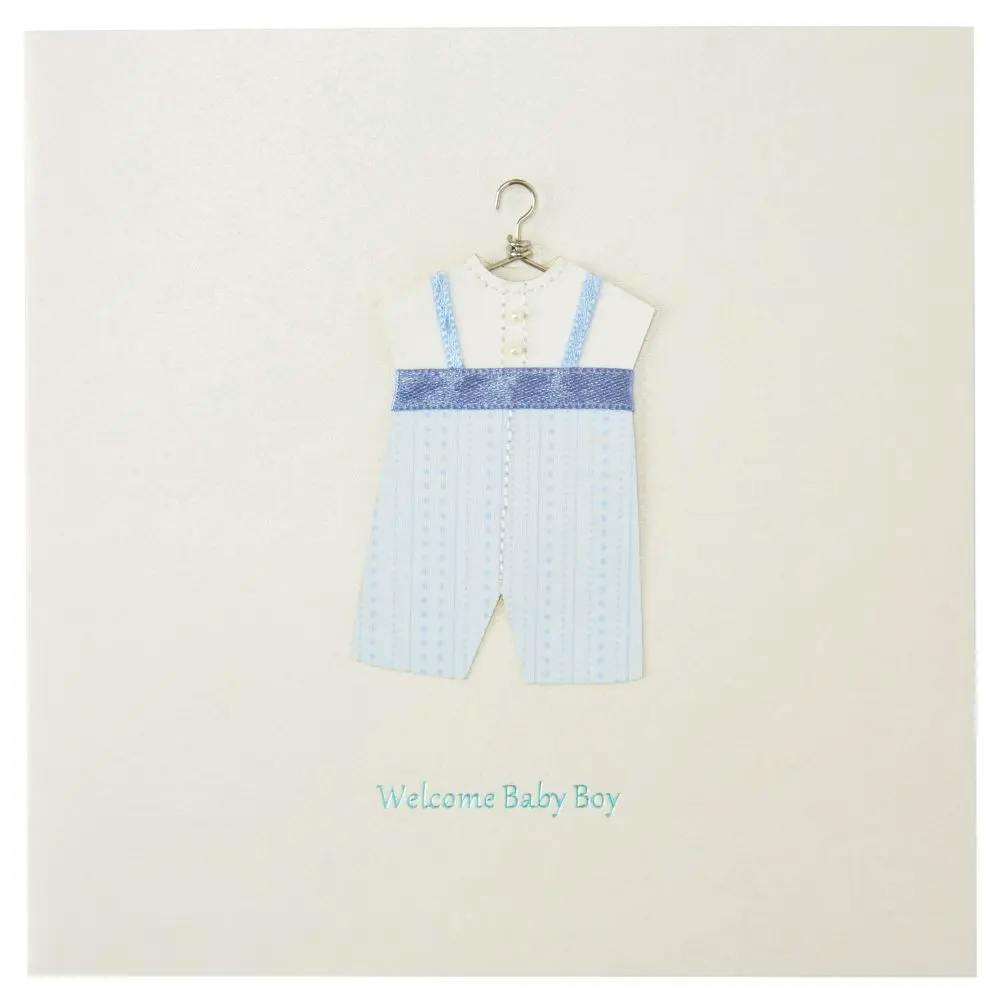Classic Boy Outfit New Baby Card front