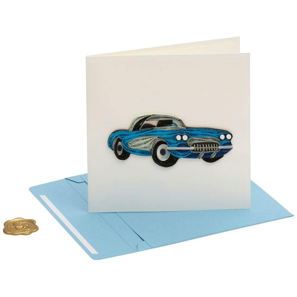 Blue Classic Car Quilling Birthday Card Fifth Alternate Image width=&quot;1000&quot; height=&quot;1000&quot;