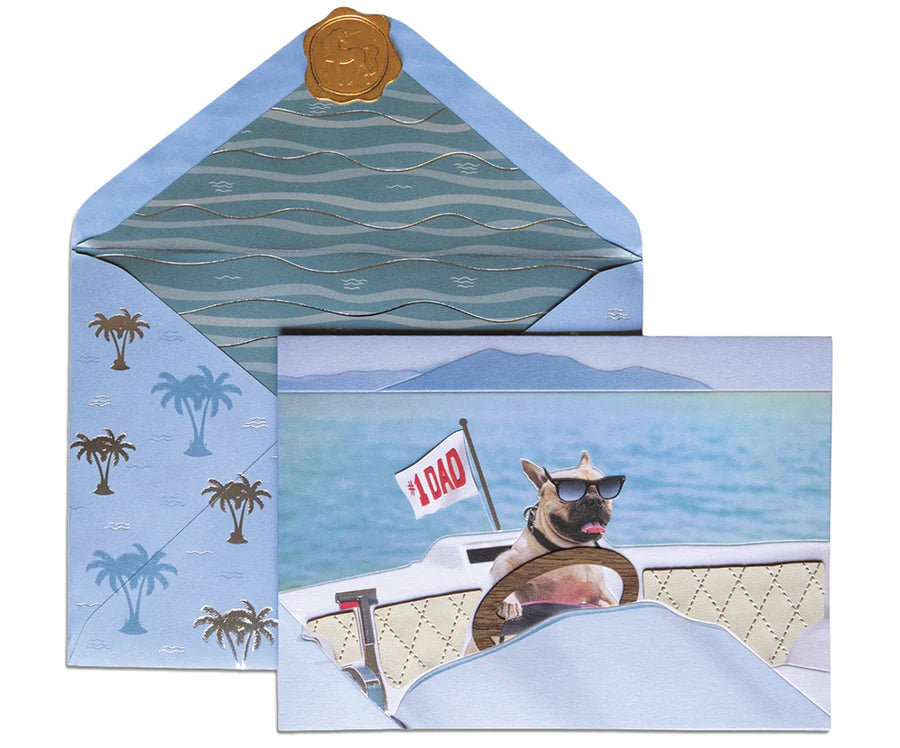 French Bulldog Driving Boat Father's Day