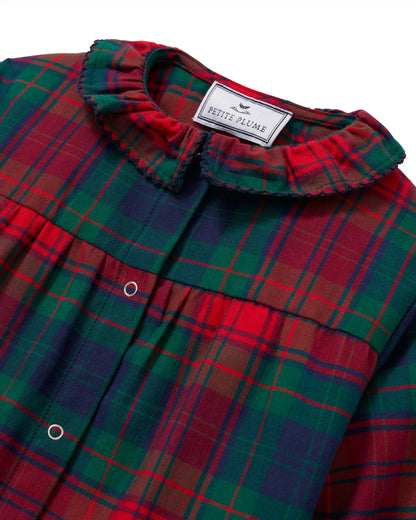 Baby's Madeline Romper in St. James Tartan Red