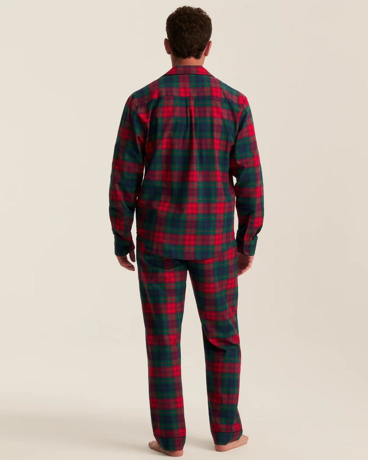Men's Twill Pajama Set in St. James Tartan Red