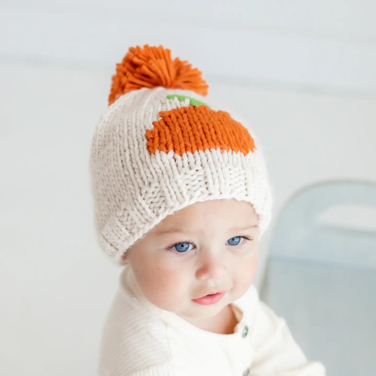 Pumpkin Hand Knit Beanie Hat Baby & Kids
