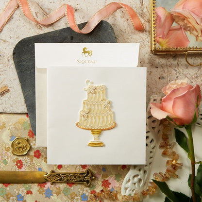 Cake Quilled Wedding Card