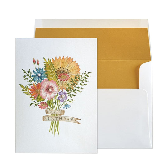 Tattoo Wild Flower Bouquet Birthday Card