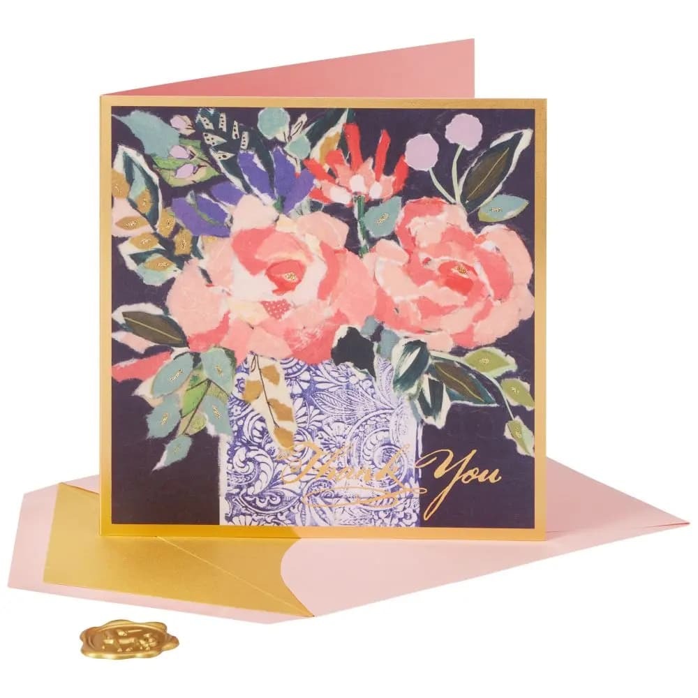 Roses Thank You Blank Card