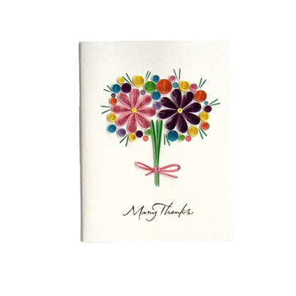 Quilled Origami Bouquet Thank You Card