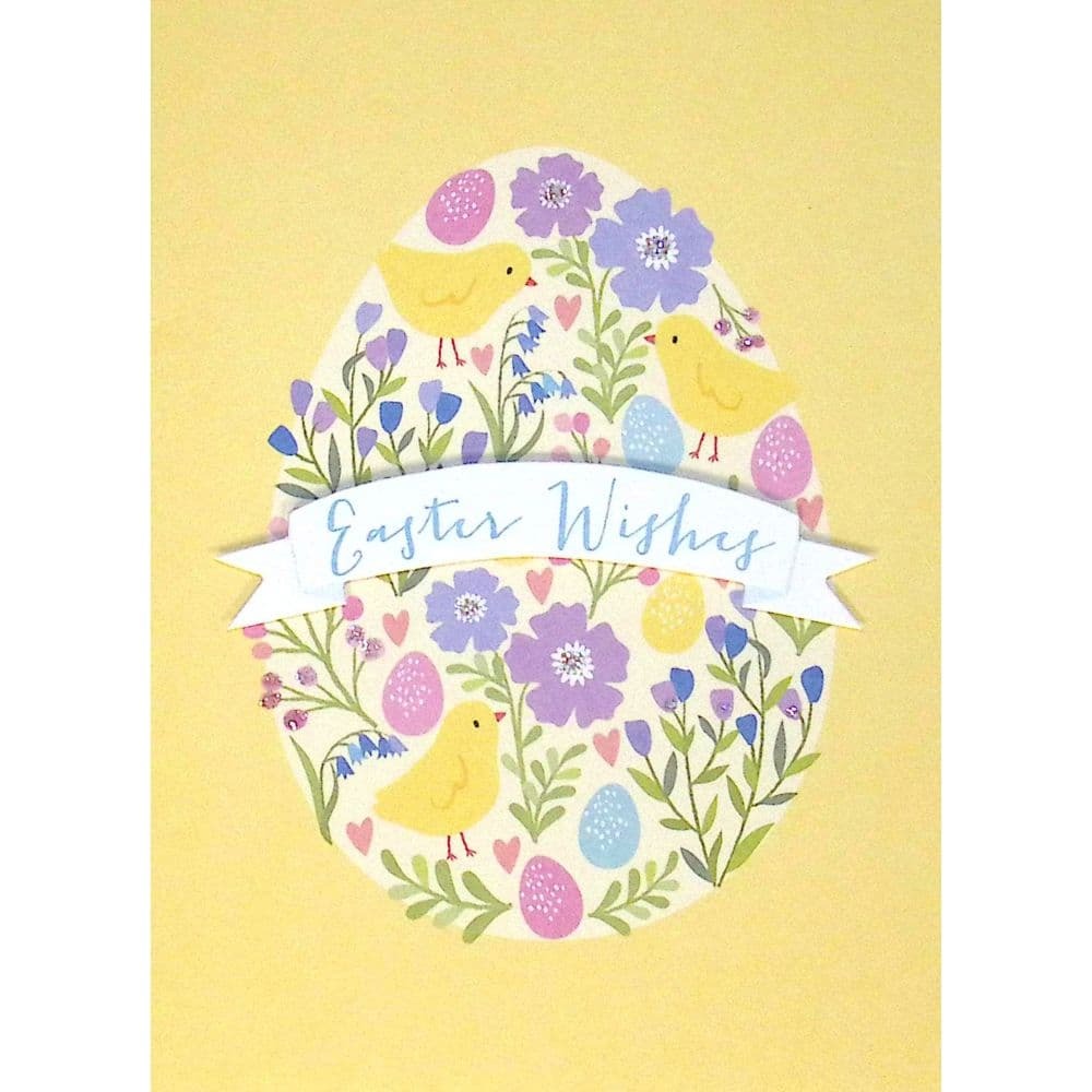 Floral Egg With Banner Easter