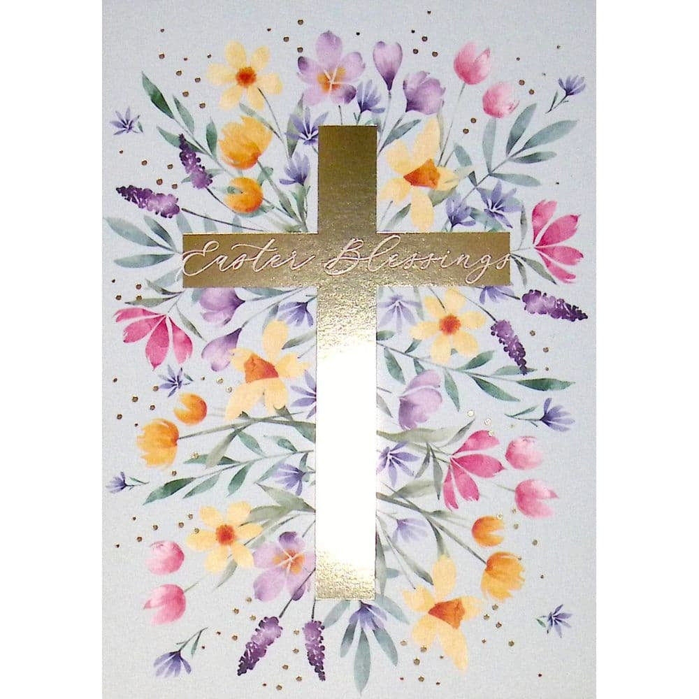 Floral Cross Easter Card